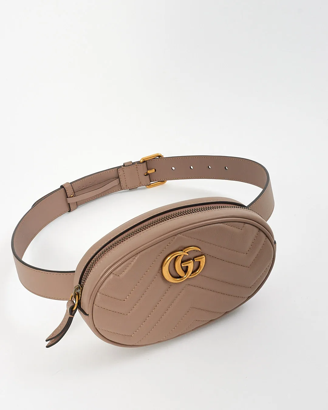 Gucci Dust Pink GG Marmont Belt Bag - 85/34