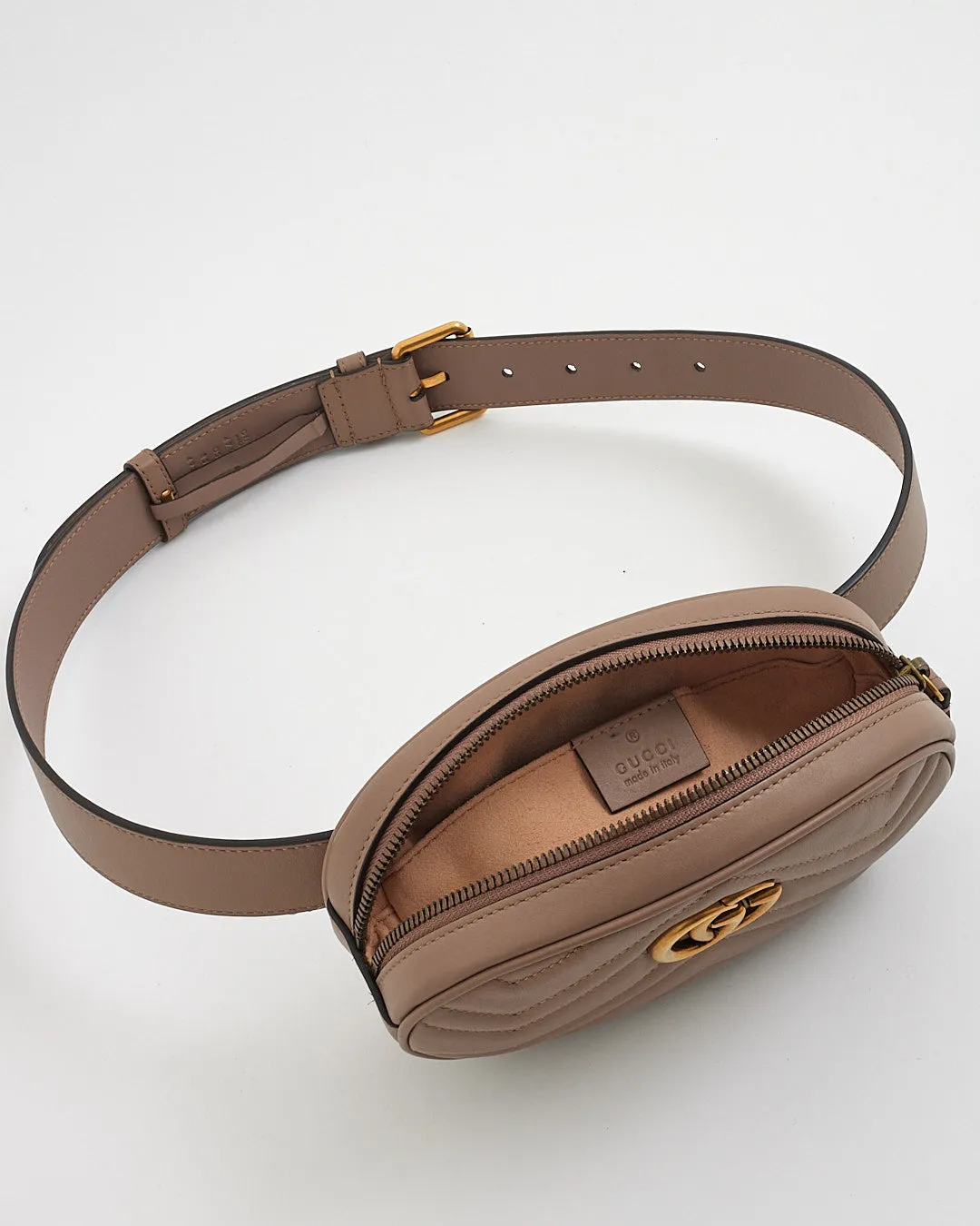 Gucci Dust Pink GG Marmont Belt Bag - 85/34