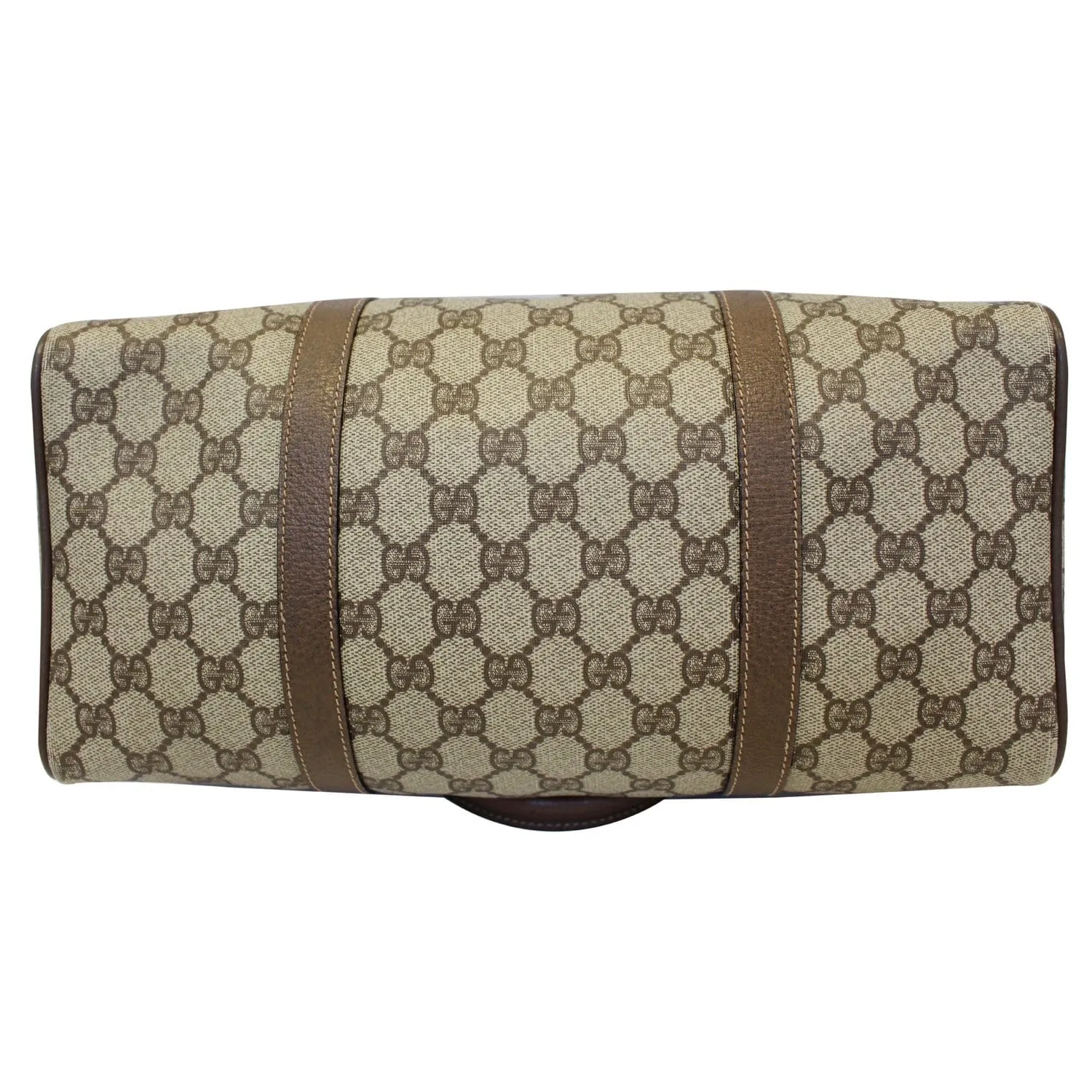 GUCCI GG Canvas Boston Satchel Bag Brown