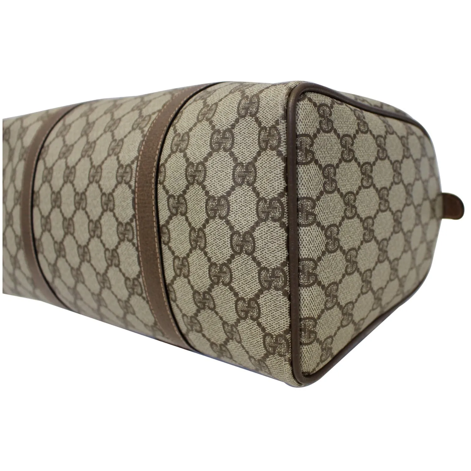 GUCCI GG Canvas Boston Satchel Bag Brown