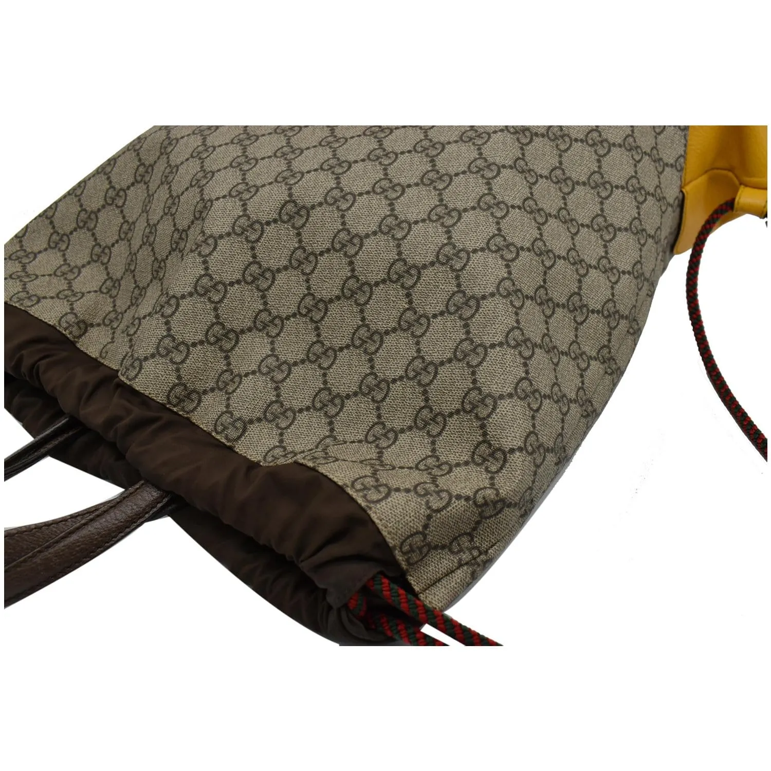 GUCCI Neo Vintage Drawstring GG Supreme Canvas Backpack Bag Beige 473872