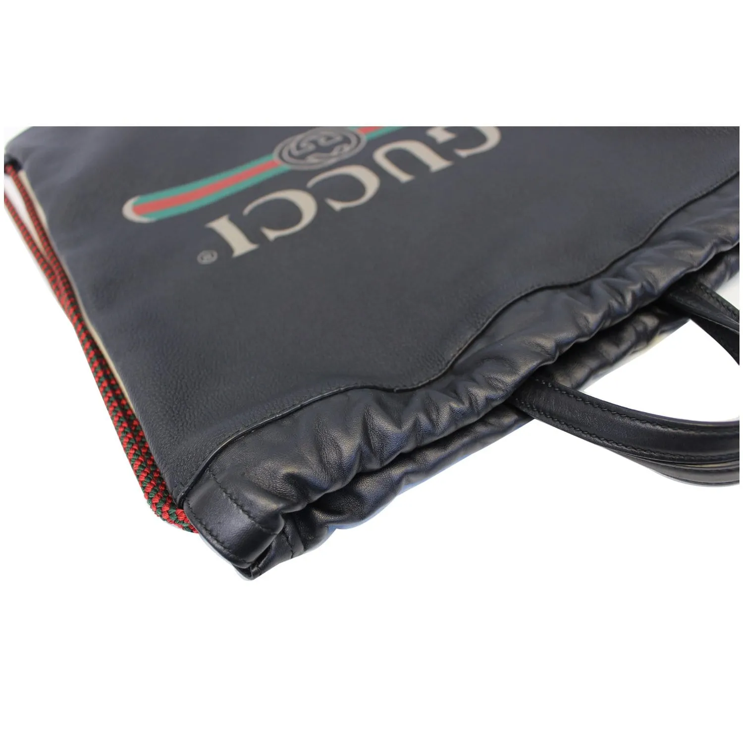 GUCCI Print Leather Drawstring Backpack Bag 494053