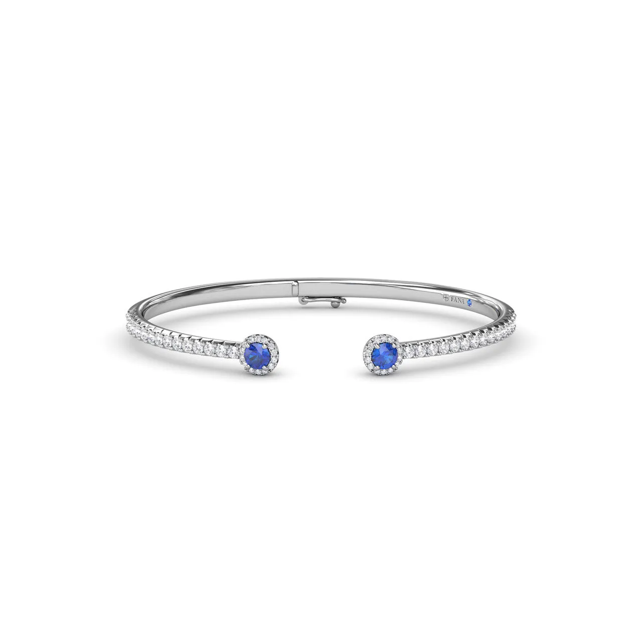 Halo Sapphire and Diamond Bangle