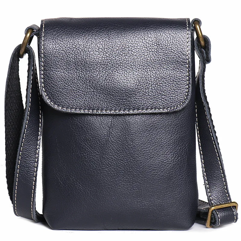 Handmade Genuine Leather Satchel Bag Shoulder Bag Full Grain Leather Small Crossbody Bag For Mens