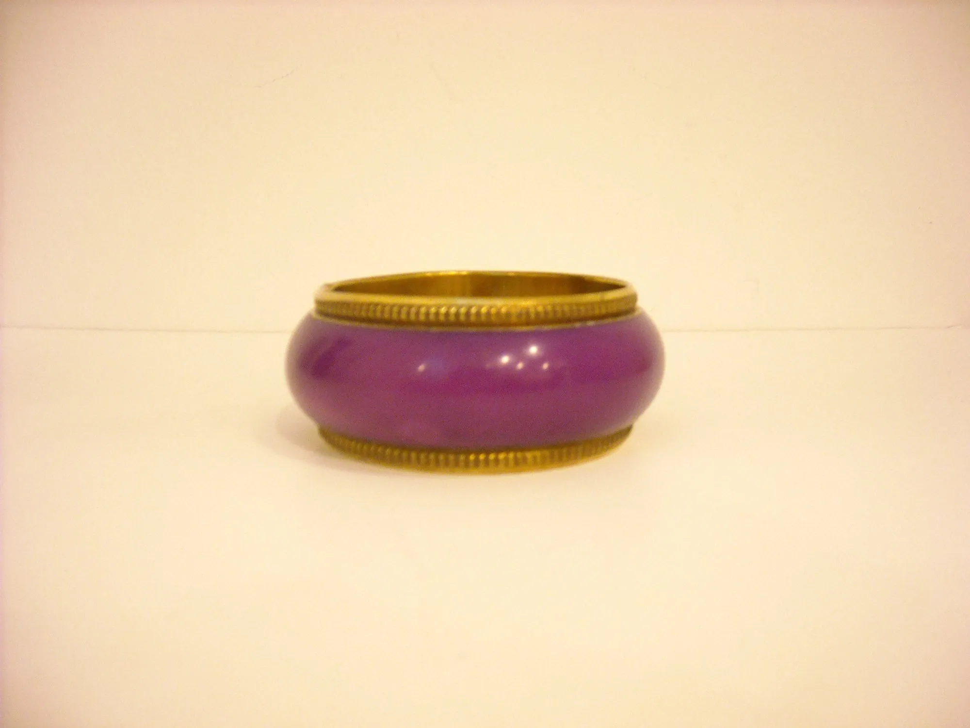 HANDMADE GOLD RIMMED PURPLE BANGLE BROAD