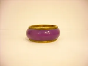 HANDMADE GOLD RIMMED PURPLE BANGLE BROAD