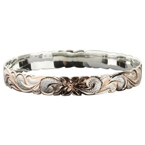 Hawaiian Jewelry Queen Cut Out Two Tone/PG Baby Bangle 8mm