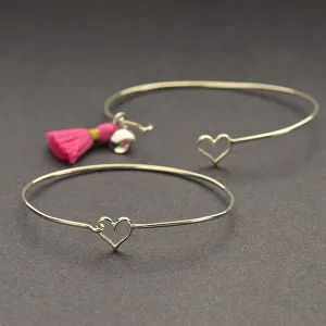 Heart Hook and Eye Closure Bracelet