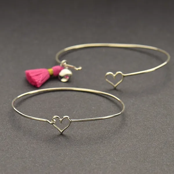 Heart Hook and Eye Closure Bracelet