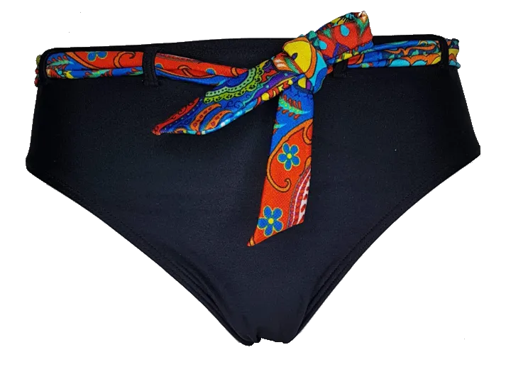 High waist black bikini bottom Carnaval belt