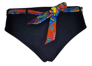 High waist black bikini bottom Carnaval belt