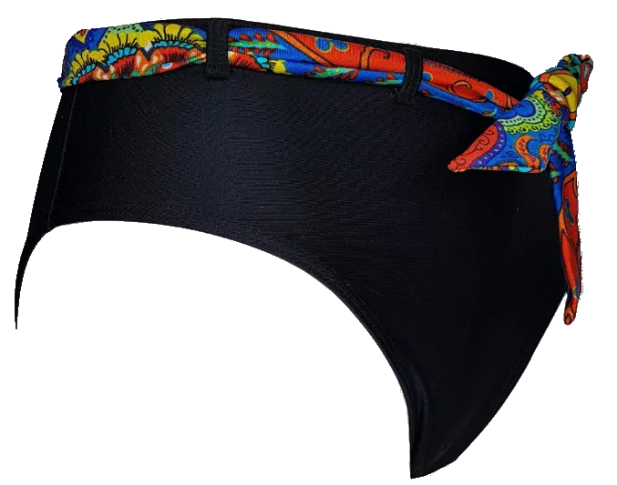 High waist black bikini bottom Carnaval belt