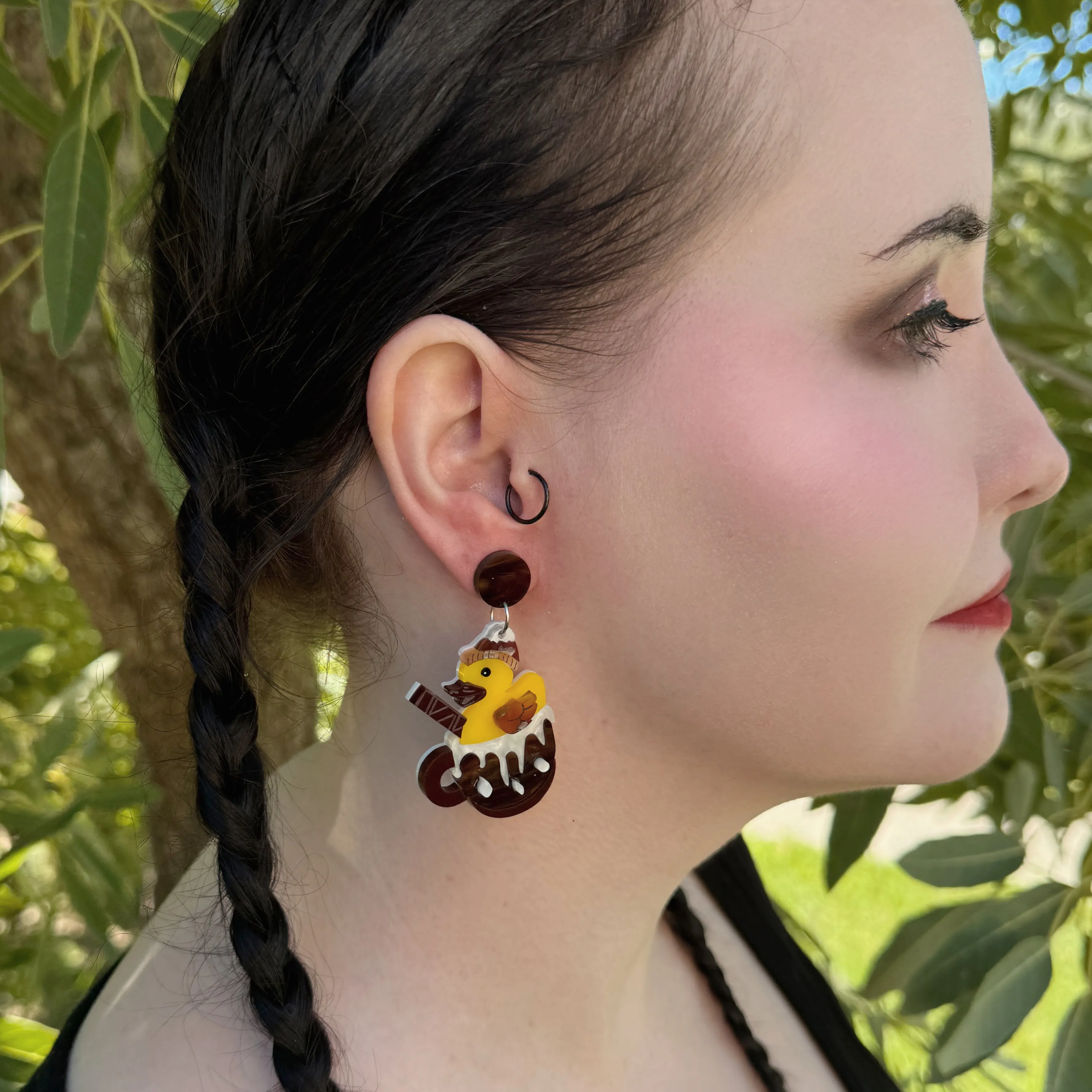 Hot chocolate ☕️ Ducky - earrings
