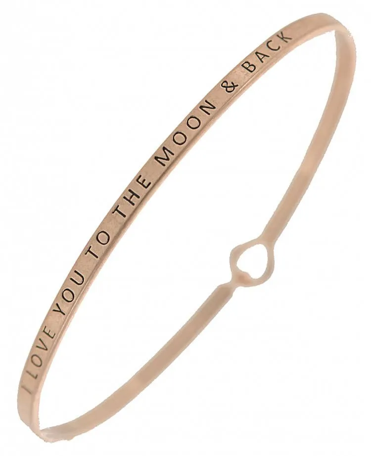 I LOVE YOU TO THE MOON & BACK_3mm Bangle: Hematite_Gold HTG