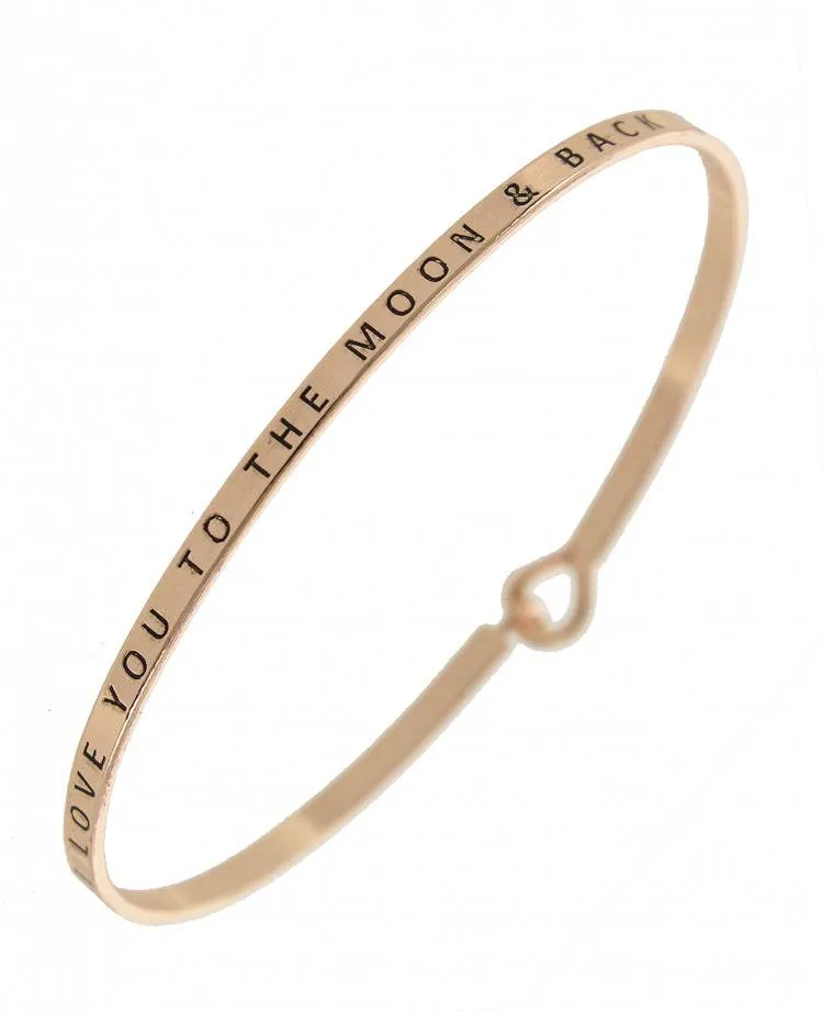 I LOVE YOU TO THE MOON & BACK_3mm Bangle: Hematite_Gold HTG