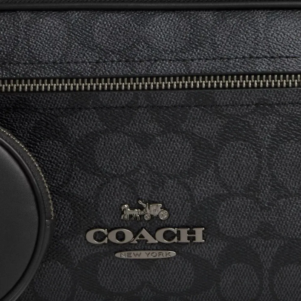 [INCOMING ETA 30 DAYS] COACH Men Elias Belt Bag In Signature Canvas in Charcoal/Black (CZ400)
