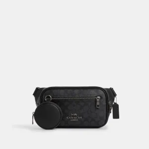 [INCOMING ETA 30 DAYS] COACH Men Elias Belt Bag In Signature Canvas in Charcoal/Black (CZ400)