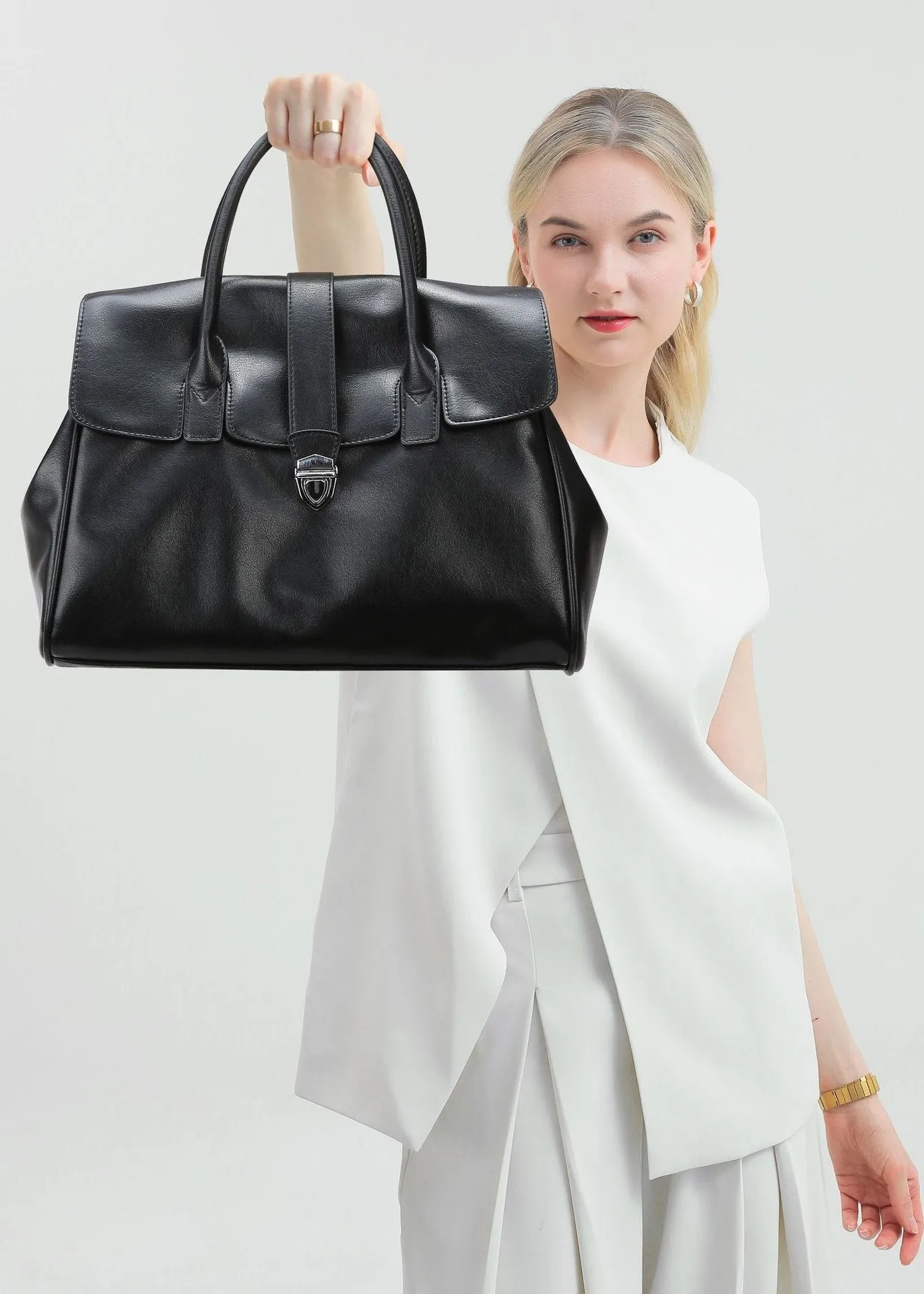 Isabella - Large Top-Handle Tote Bag