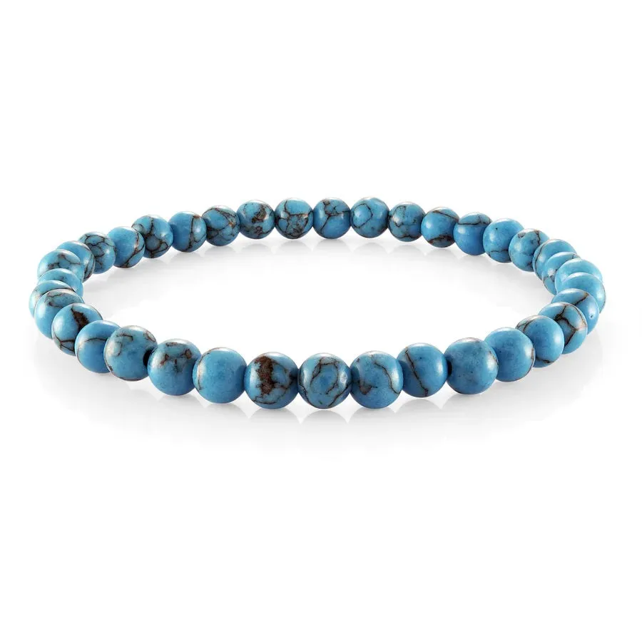 Italgem Blue-Turquoise (6mm) Beaded Stretch Bracelet