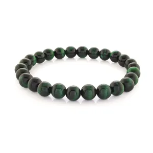Italgem Green Tiger's Eye (8mm) Beaded Stretch Bracelet