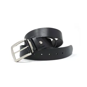 Italian Vachetta Leather Belt - Black - 40mm - Up to 50"