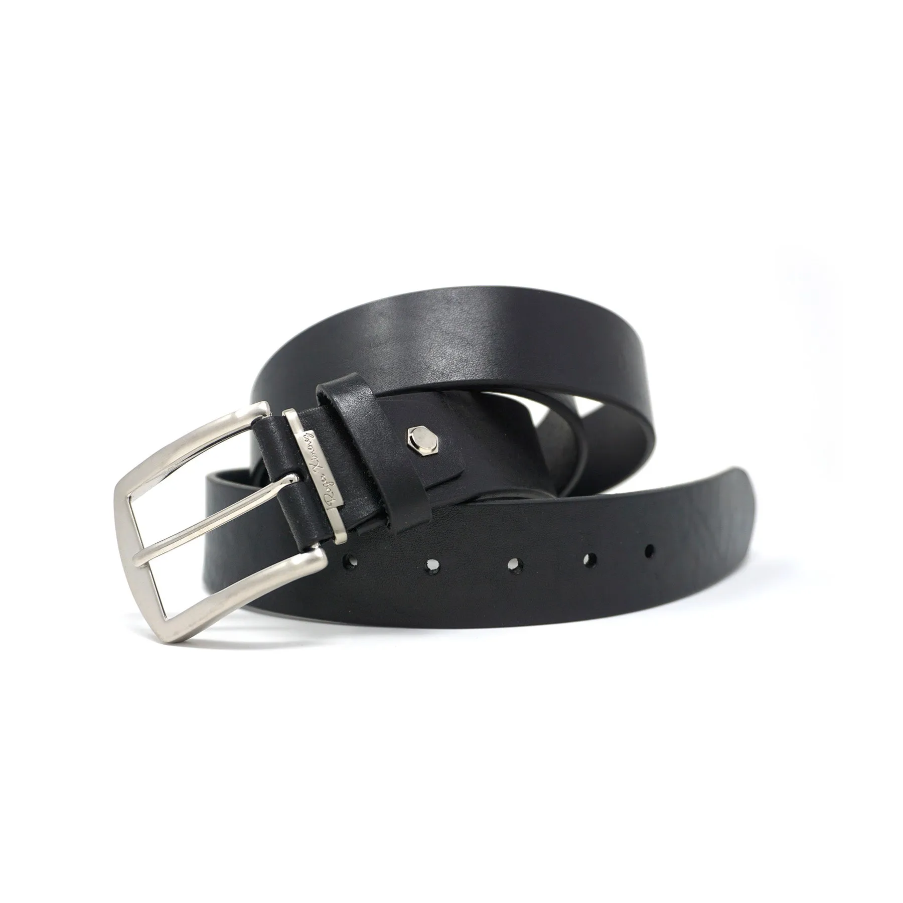 Italian Vachetta Leather Belt - Black - 40mm - Up to 50"