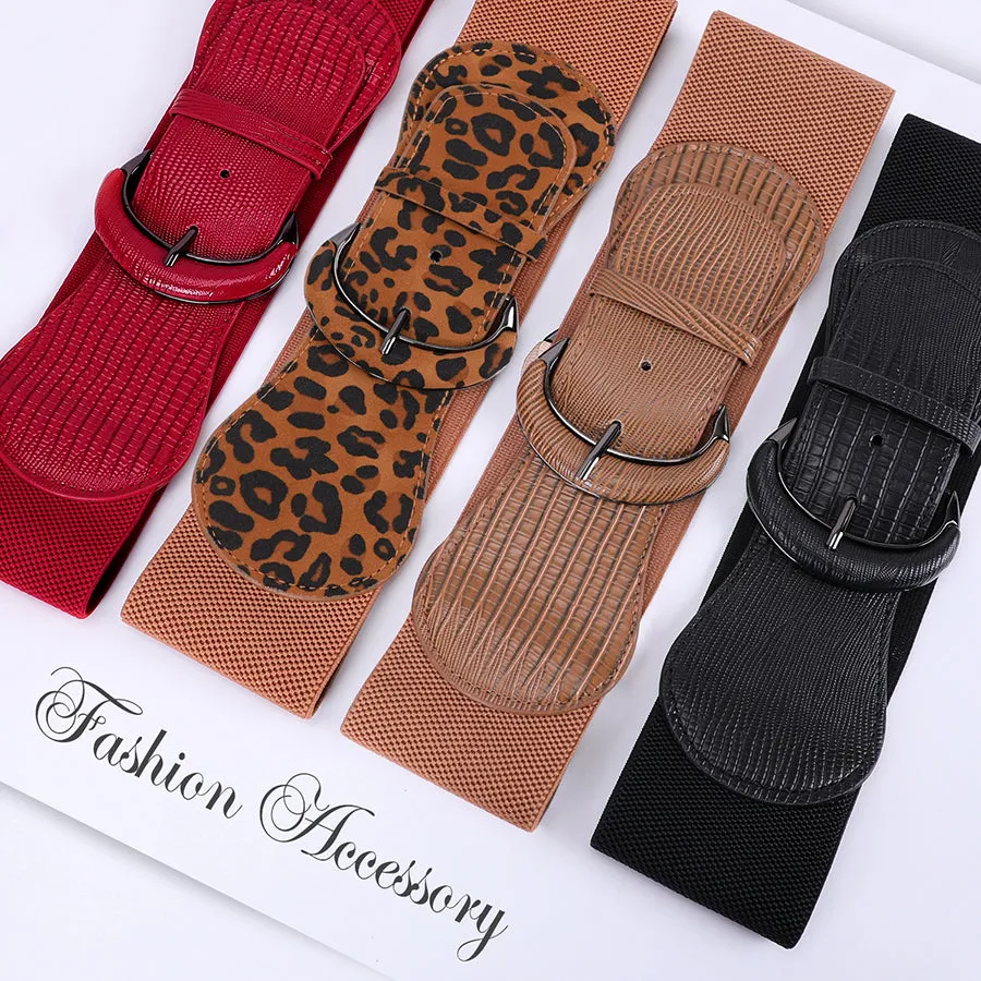 JASGOOD Women Stretchy Wide Waist Belt for Dress Ladies Elastic Belt Hook Buckle