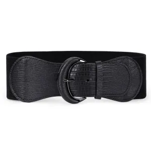 JASGOOD Women Stretchy Wide Waist Belt for Dress Ladies Elastic Belt Hook Buckle