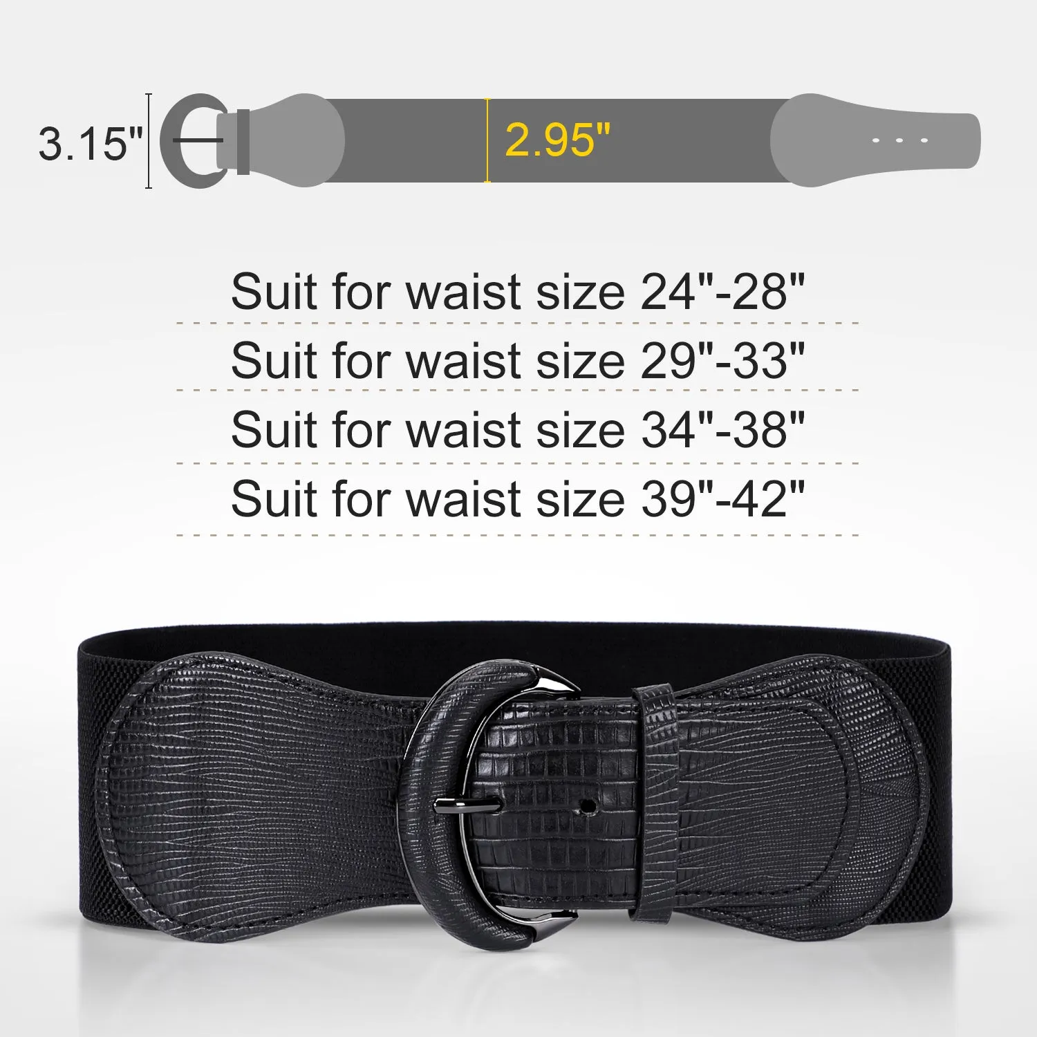 JASGOOD Women Stretchy Wide Waist Belt for Dress Ladies Elastic Belt Hook Buckle