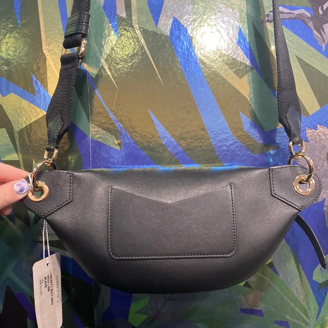 Jimmy Choo Black Leather Lockette Belt Bag