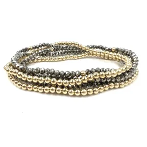 Karma 14K Gold Filled and Metallic 5 Stack Bracelet