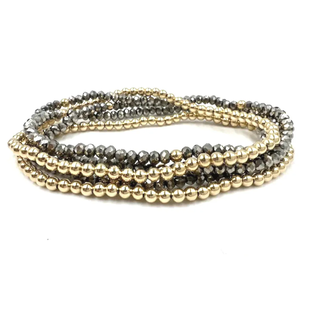 Karma 14K Gold Filled and Metallic 5 Stack Bracelet