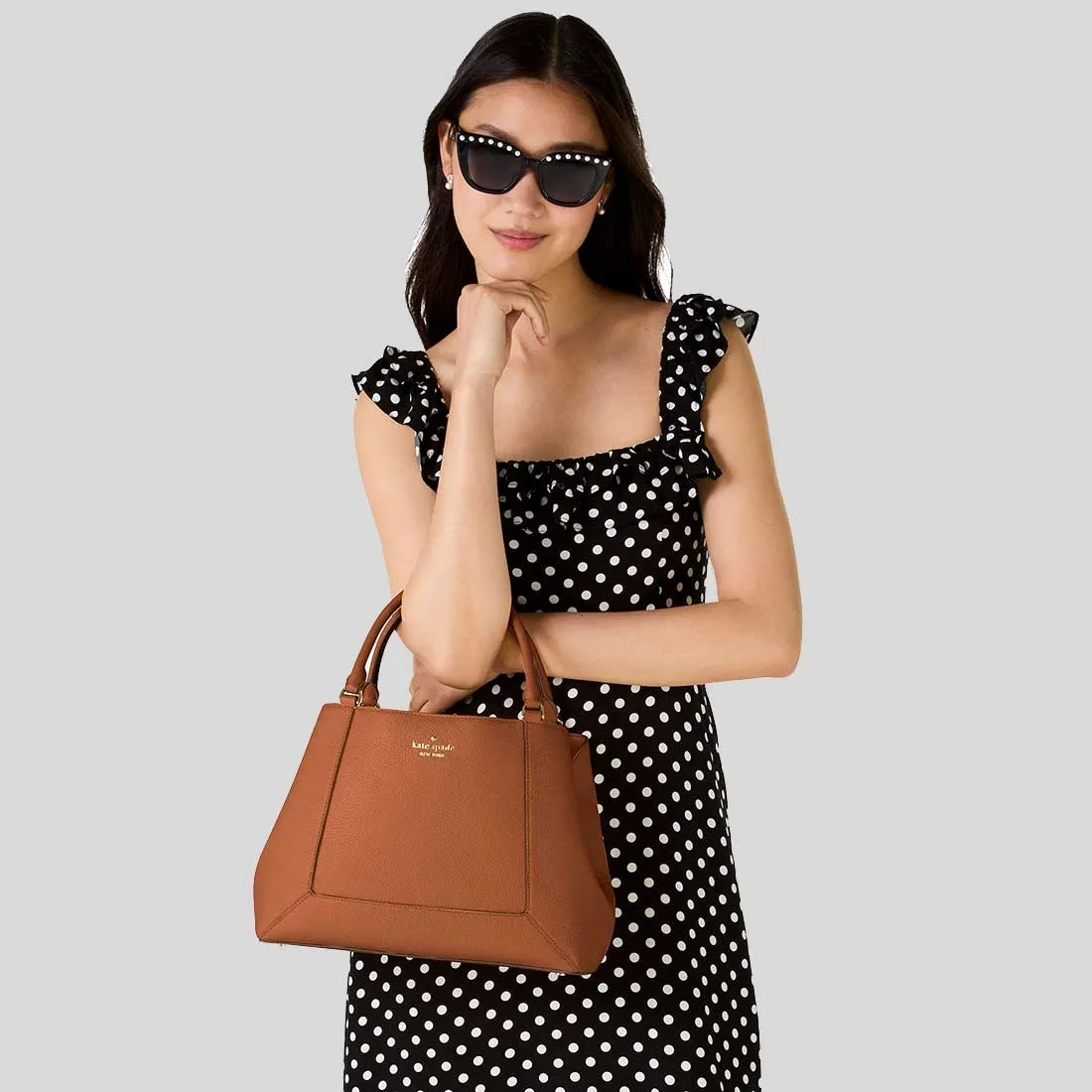 KATE SPADE Lena Medium Satchel Warm Gingerbread RB-KH434