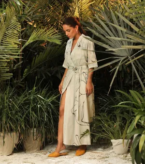 Khara Kapas   -   Fresh Awakenings Mint green slit dress - Another Day in Paradise