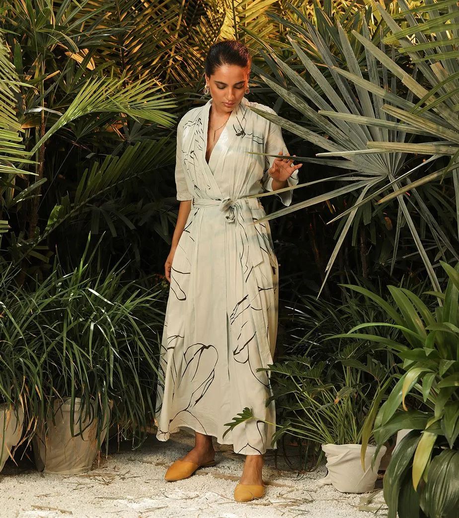 Khara Kapas   -   Fresh Awakenings Mint green slit dress - Another Day in Paradise