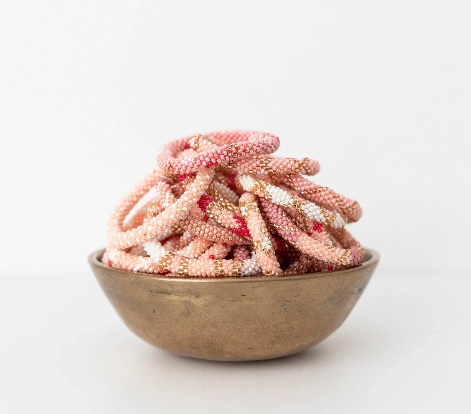 Kids' Pink Beaded Roll-On Bracelets