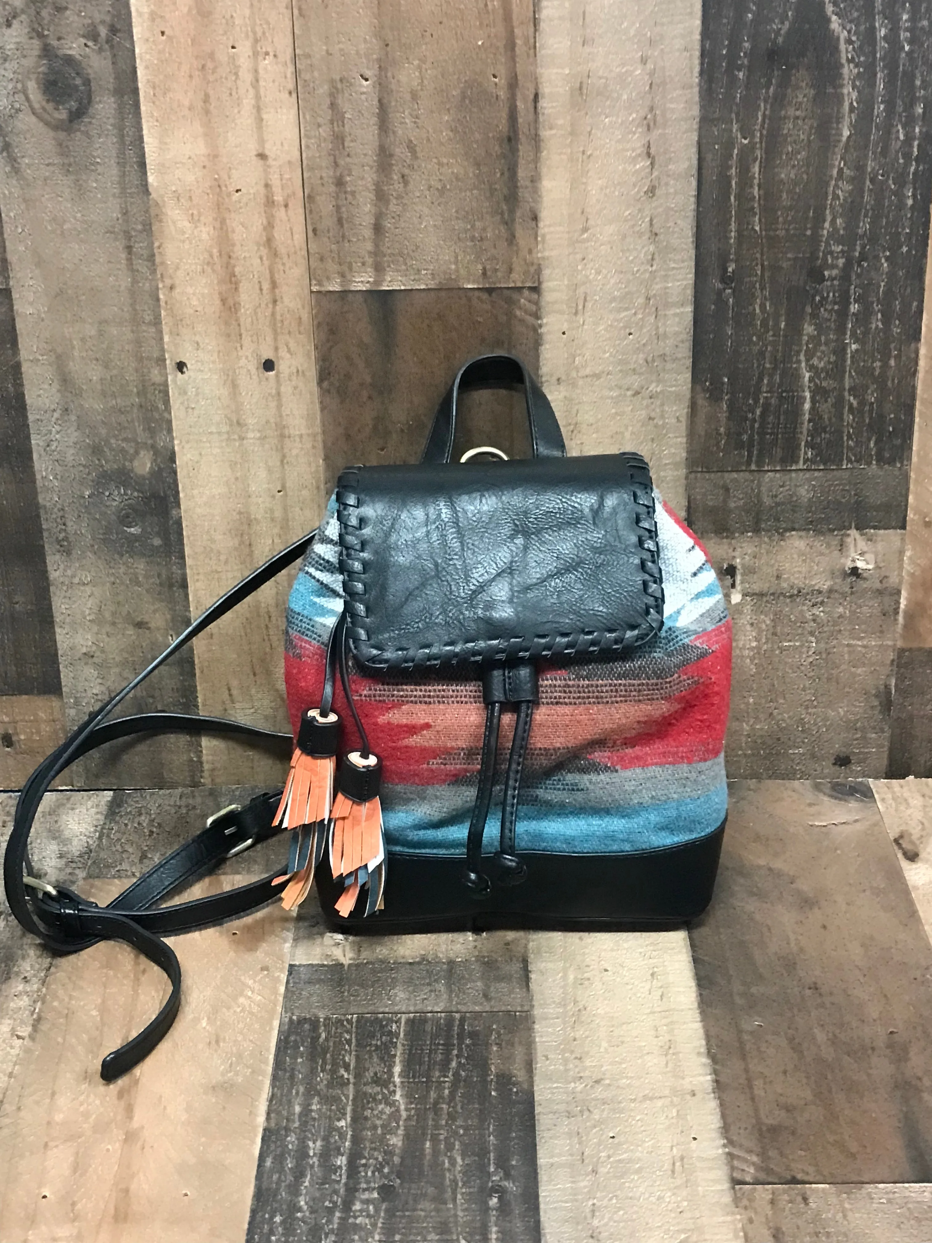 Kourtney Aztec Design Backpack Purse
