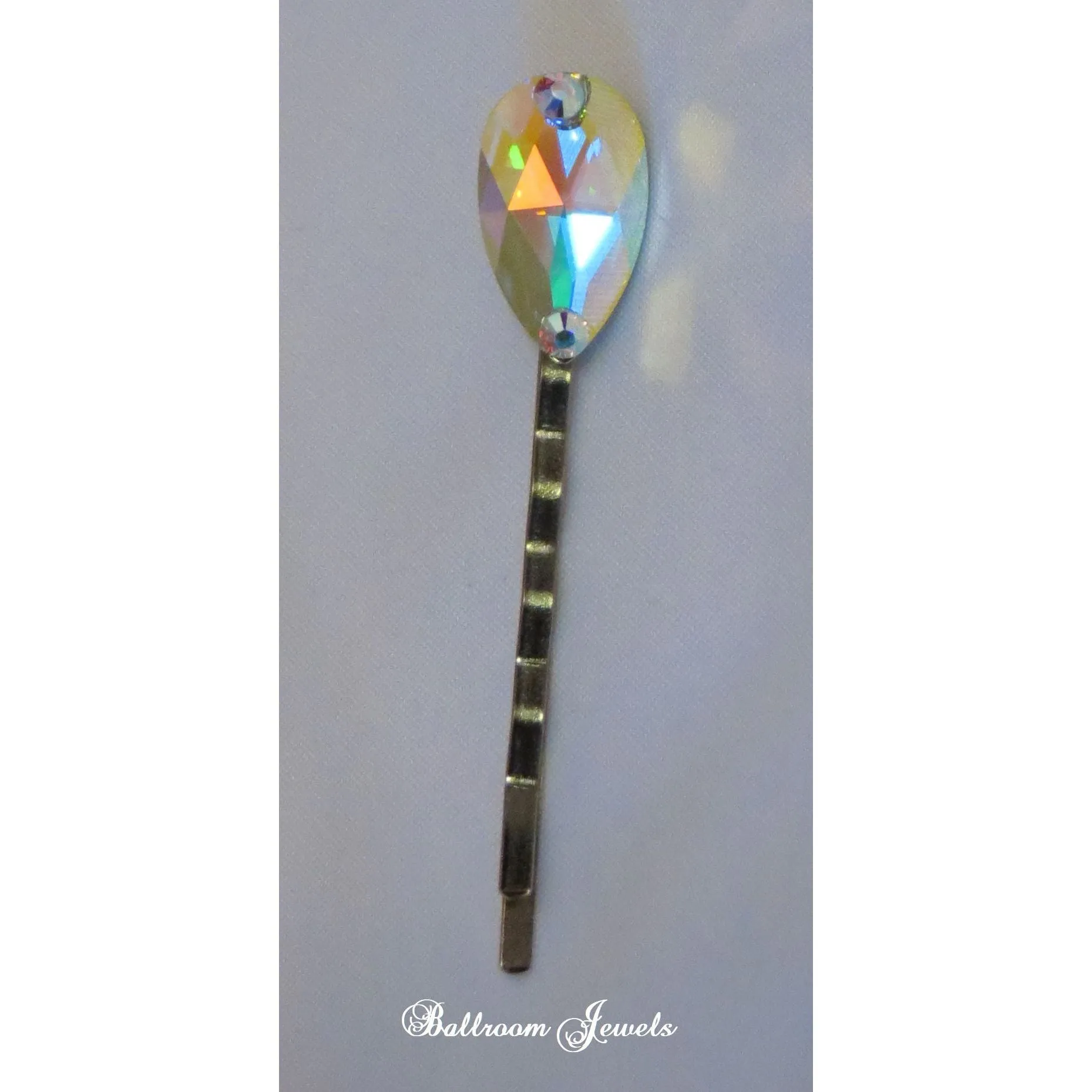 Large AB Crystal bobby pins