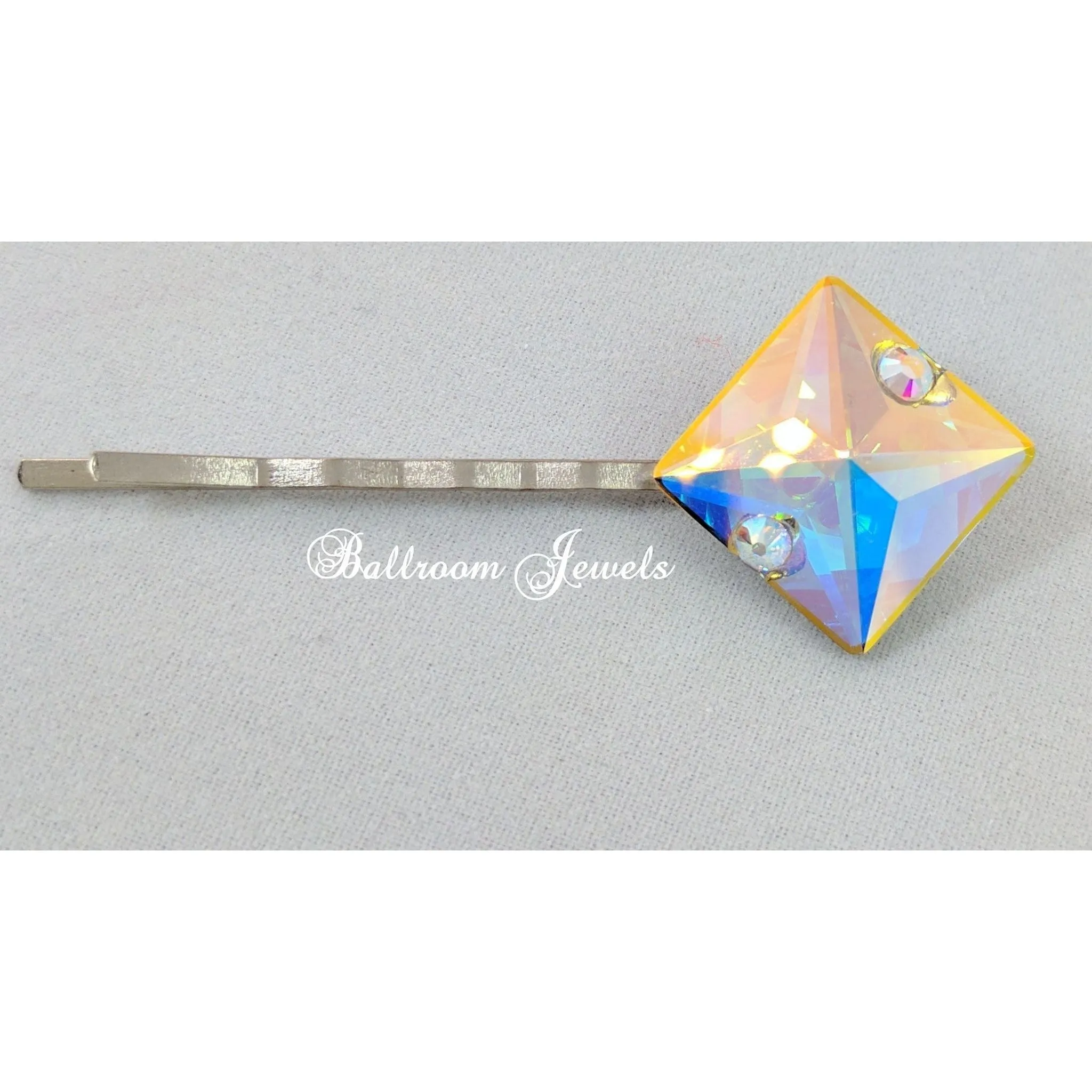 Large AB Crystal bobby pins