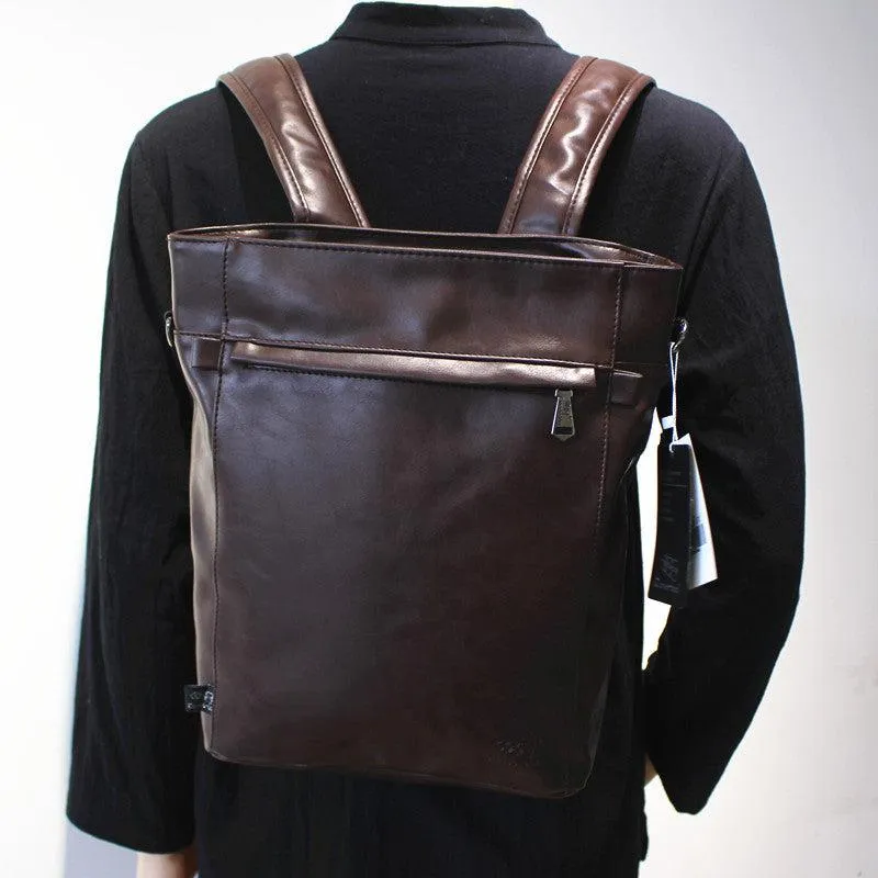 Large Leather Backpack Satchel