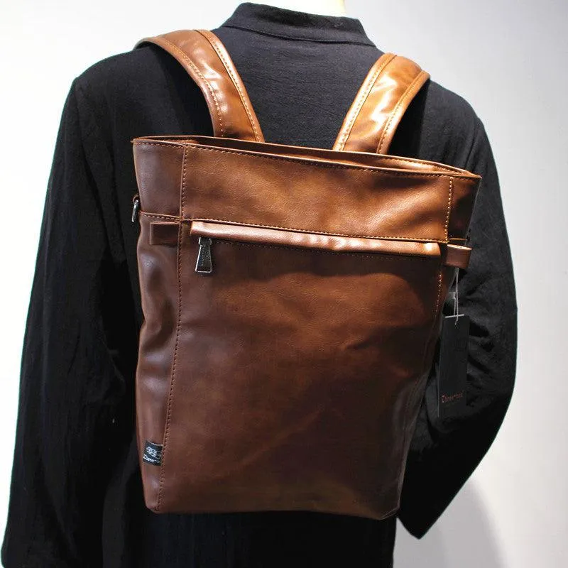 Large Leather Backpack Satchel