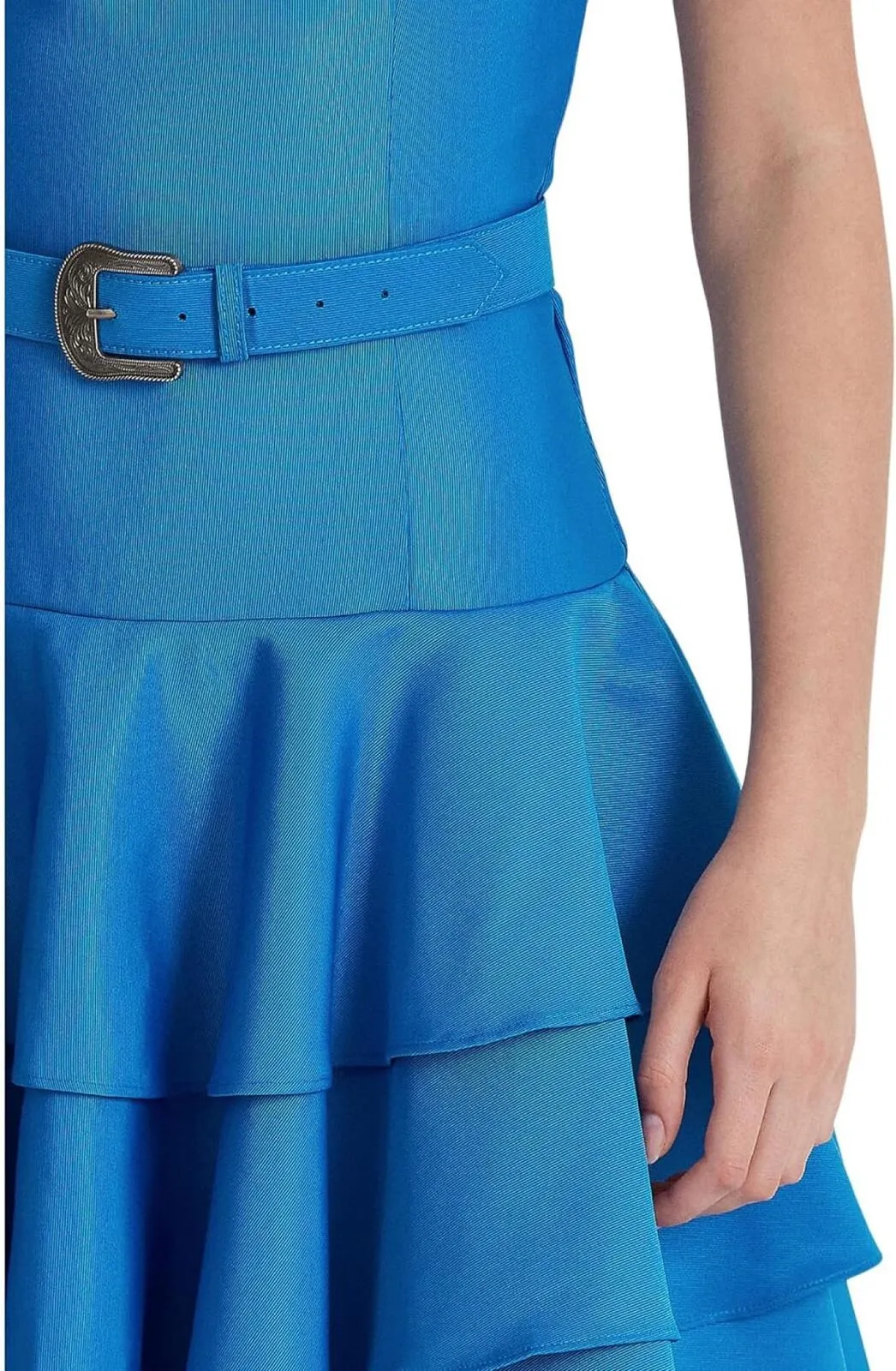 Lauren Ralph Lauren Faille Belted Mini Fit & Flare Dress Tropic Royal Blue 2