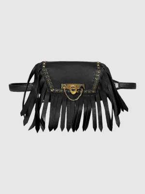 Leather Fringe Belt Bag