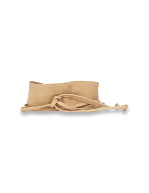 Leather Wrap & Tie Belt -  Natural