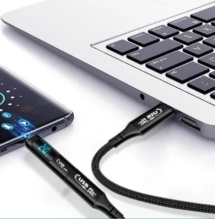 LED Real-time Power Monitoring Display PD240W USB Type C to C OTG Adapter 5A Fast Charging Converter 480Mbps Data Transmission