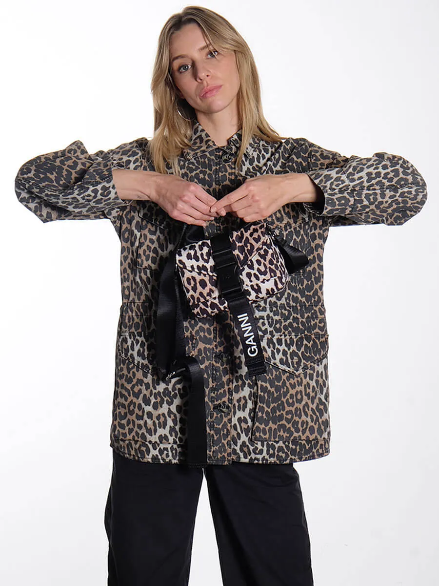 Leopard Tech Mini Satchel Bag