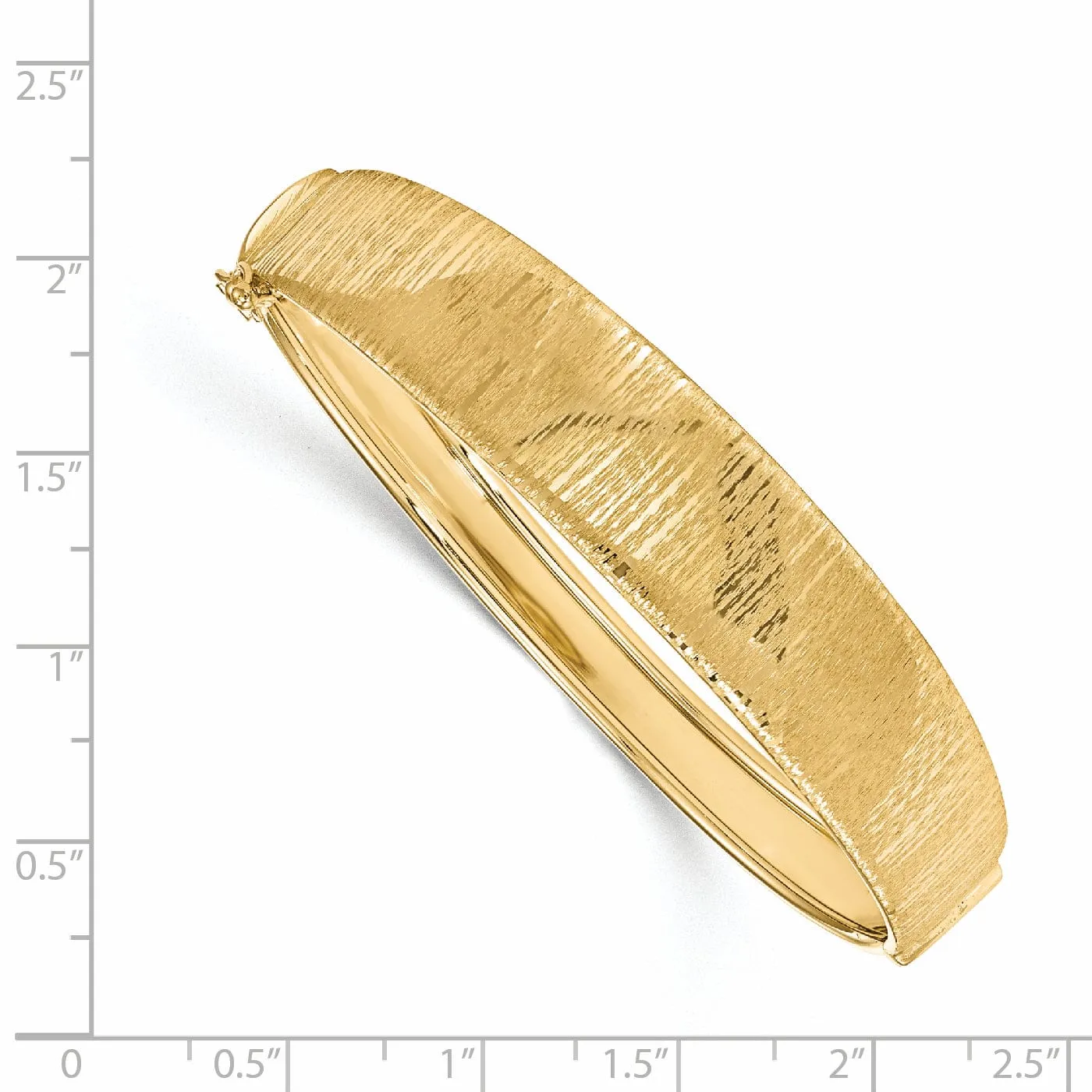 Leslie 14k Yellow Gold Polished Textured Bangle