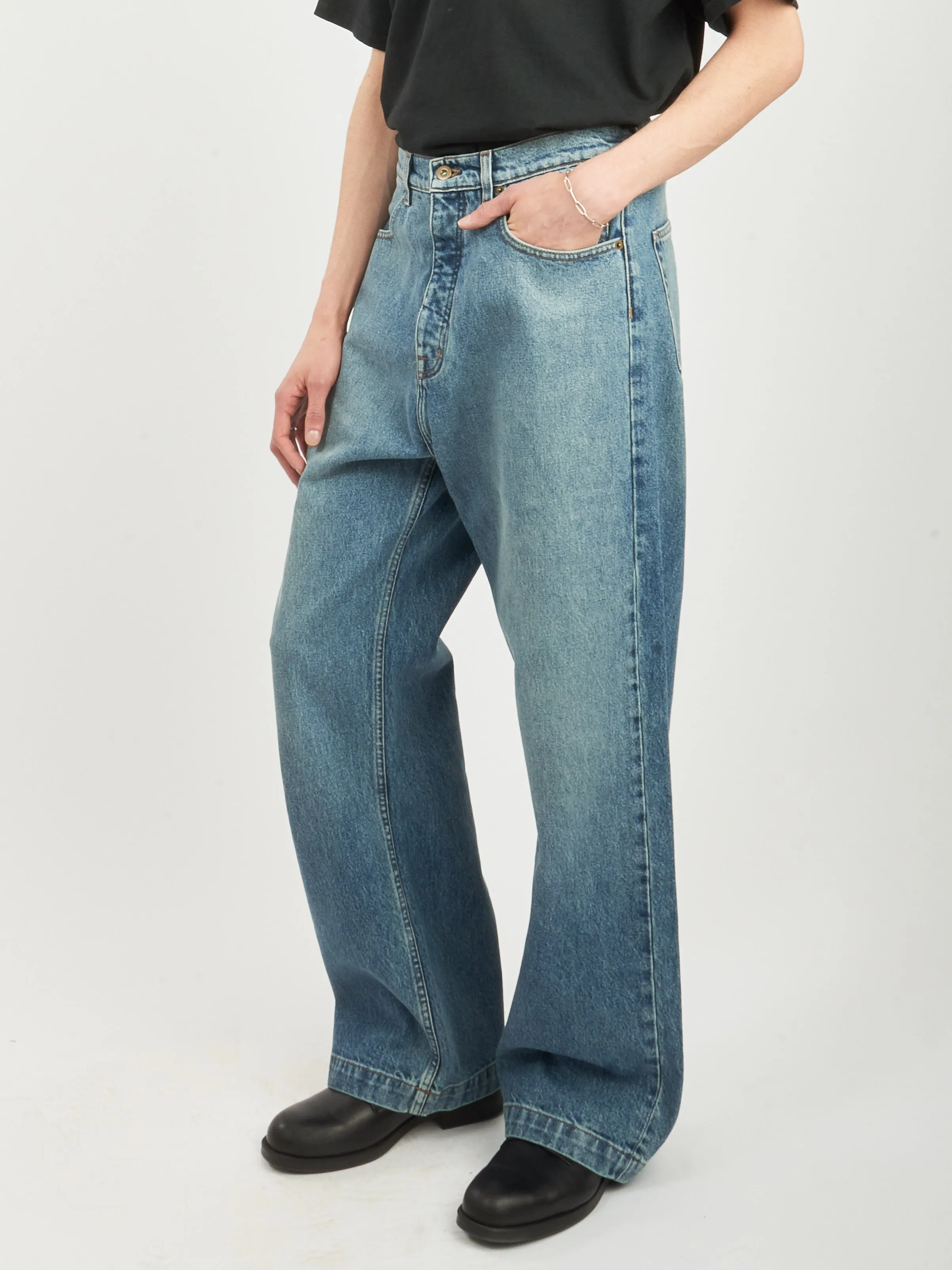 Light Wash Indigo Javier Wide Leg Jeans