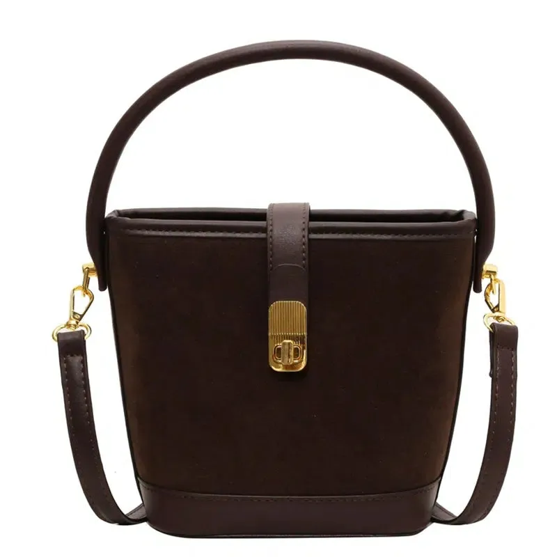 Lock Clip Adjustable Strap Bucket Bag