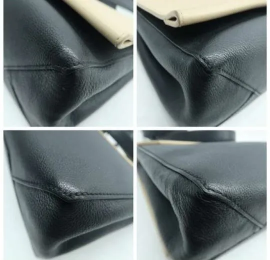 Louis Vuitton Lock me Black&Beige Leather Satchel Bag